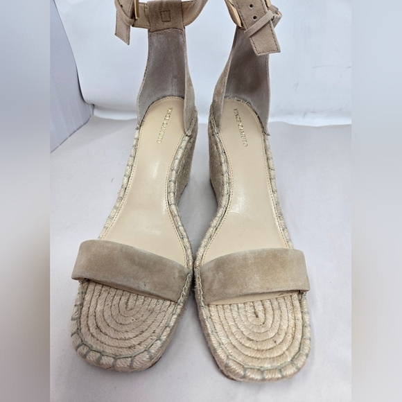 Vince Camuto Womens Wedge Espadrilles Sz 11M Tan Suede Adj. Ankle Straps - Picture 12 of 15